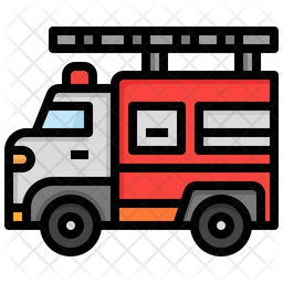 Fire Truck Icon - Download in Colored Outline Style