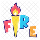 Fire Typography  Icon