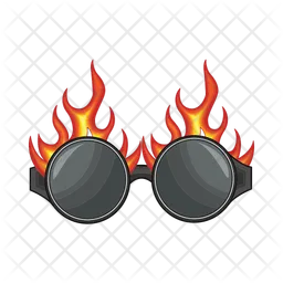 Fire with sunglasses  Icon