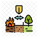 Firebreak Wildfire Disaster Icon