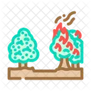 Firebreak Wildfire Disaster Icon