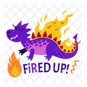 Fired Up Cartoon Creature Icon
