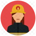 Firefighter Woman Avatar Icon