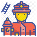 Firefighter People Job Icon