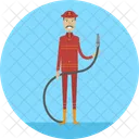 Firefighter Hose Fire Icon