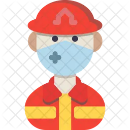 Firefighter With Mask  Icon
