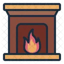 Fireplace Winter Furniture Icon