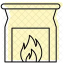 Fireplace Color Shadow Line Icon Icon