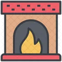 Christmas Fireplace Home Icon