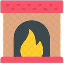 Christmas Fireplace Home Icon