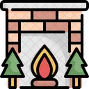 Fireplace Christmas Tree Icon