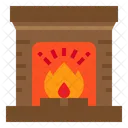 Fireplace Xmas Christmas Icon