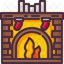 Fireplace Christmas Firewood Icon
