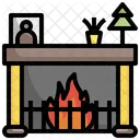Fireplace Christmas Chimney Icon