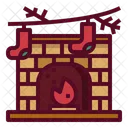 Fireplace Brick Xmas Icon