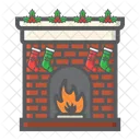 Fireplace Winter Decoration Icon