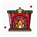 Fireplace Christmas Holiday Icon