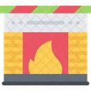 Fireplace New Year Icon