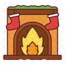 Fireplace with socks  Icon