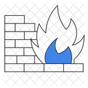 Firewall Digital Barrier Protective Measures Icon
