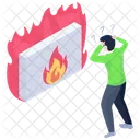 Burning Wall Firewall Defence Defence Wall Icon