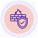 Icone De Linha De Escudo De Firewall Ícone