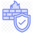 Firewall Shield Duotone Line Icon Icon