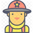 Firewoman Firefighter Fire Icon