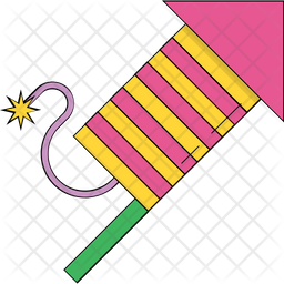 Firework Rocket Icon - Download In Colored Outline Style