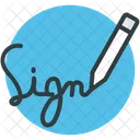 Firma Escritura A Mano Pluma Icono