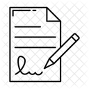 Firma Del Prestamo Icono