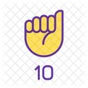 10 Digito Signo Icon