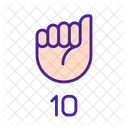 10 Digito Signo Icon