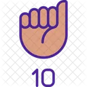 10 Digito Signo Icon