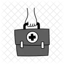 Black Monochrome First Aid Kit Illustration First Aid Kit Medicine Icon