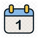 First Day Calendar Newyear Icon