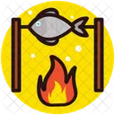 Fisch Meeresfruchte Camping Symbol