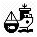 Fischereifahrzeug Fischerboot Trawler Symbol