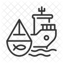 Fischereifahrzeug Fischerboot Trawler Symbol
