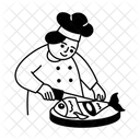 Fisch Schneiden Filetieren Zerlegen Symbol