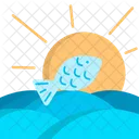 Fish Sea Sun Icon