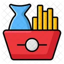 Fish And Chips Wok Box Snacks Icon