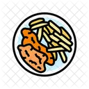 チップス、魚、料理 アイコン
