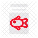 Fish Jar Aquatic Pet Container Icon