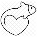 Fish Love Animal Line Style Icon Symbol
