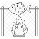 Fish Roasting Cooking Outdoor Icon