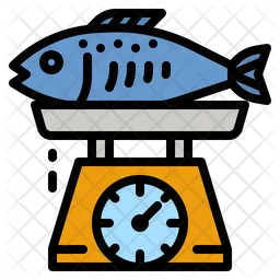 Fish Weight Icon - Download in Colored Outline Style
