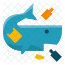 Fish with plastic pollution  Icon