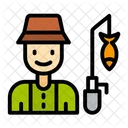 Fisherman Angler Fishing Icon