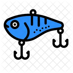 Fishing Icon - Download in Colored Outline Style